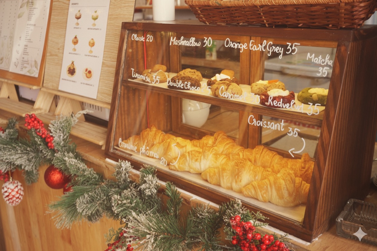 Bánh tươi nướng mới mỗi sáng với nguyên liệu chọn lọc